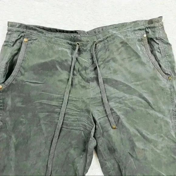 Buffalo David Bitton Green Silky Drawstring Flap Pocket Safari Jogger Pant XS - Picture 4 of 16